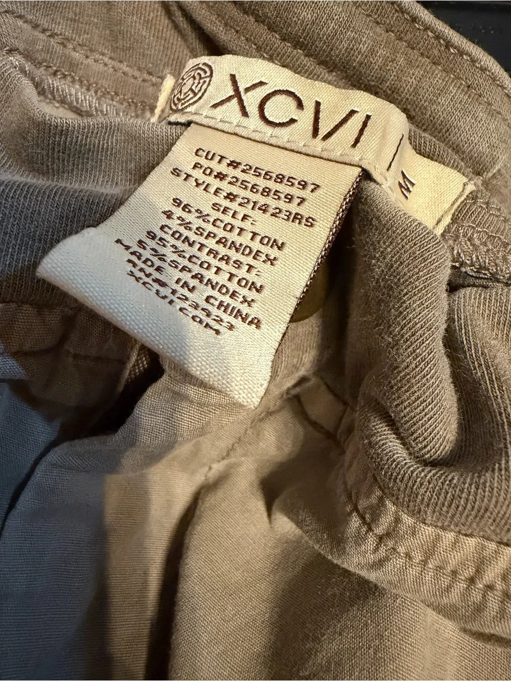 XCVI Olive Wide-Leg Pants with Crochet Trim - Picture 3 of 4